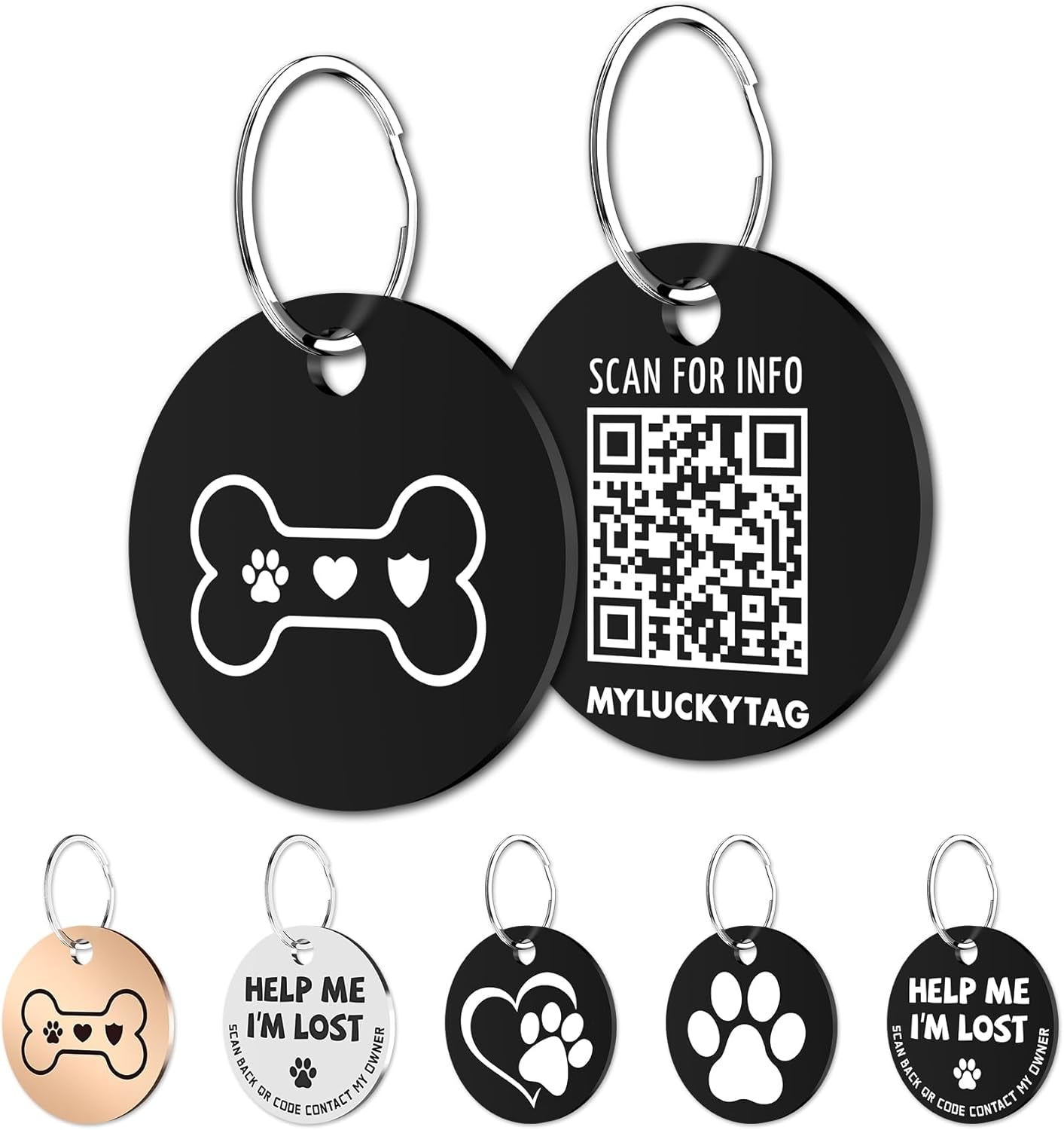 Stainless Steel QR Code Pet ID 