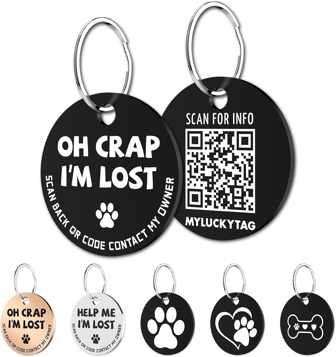 Stainless Steel QR Code Pet ID 