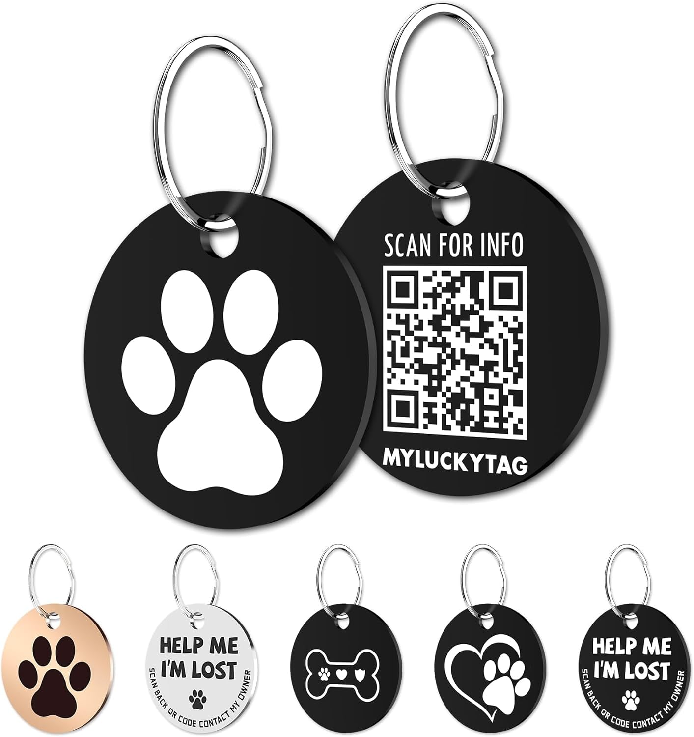 Stainless Steel QR Code Pet ID 