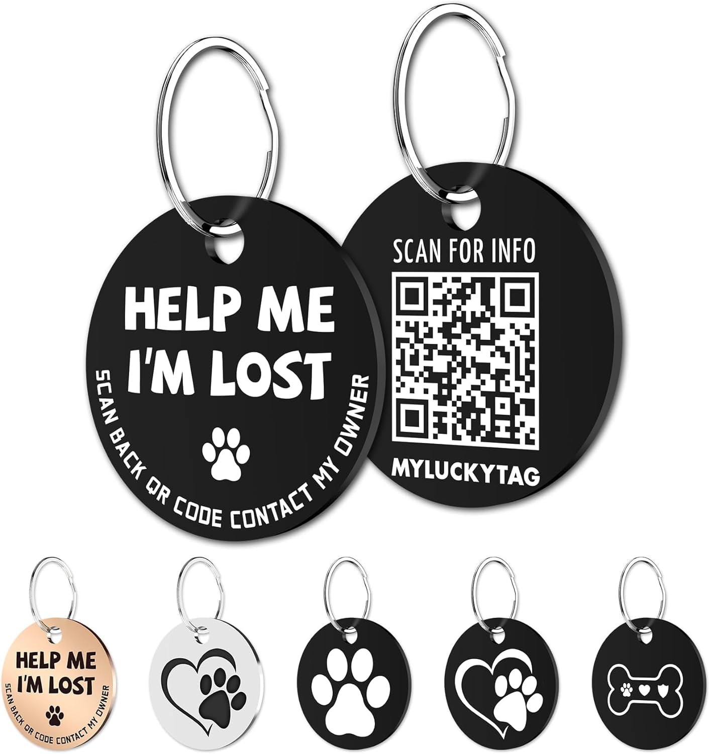 Stainless Steel QR Code Pet ID 