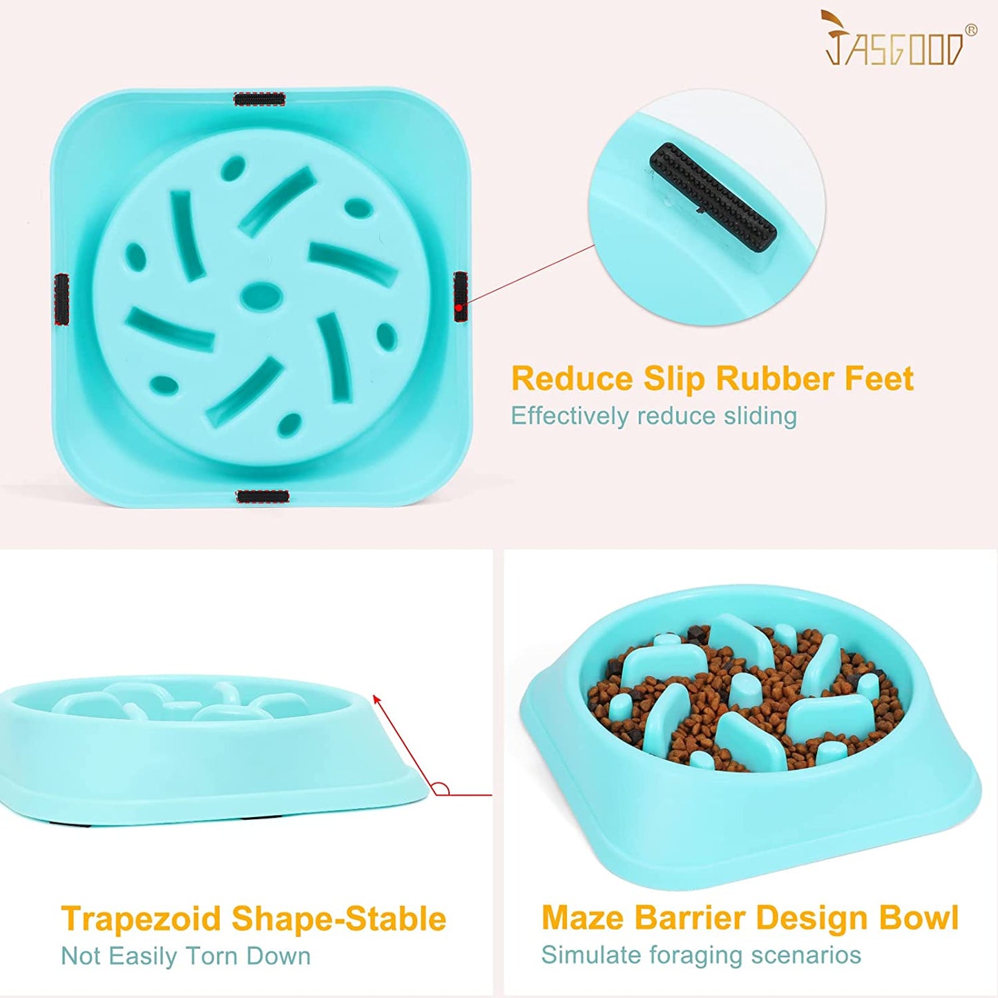 Eco-Friendly Slow Feed Dog Bowl - Non-Toxic Design to Prevent Choking and Bloat