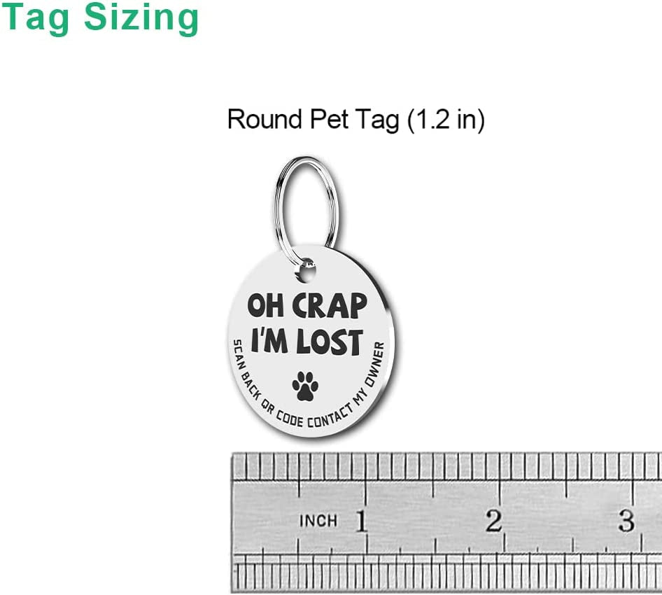 Stainless Steel QR Code Pet ID 