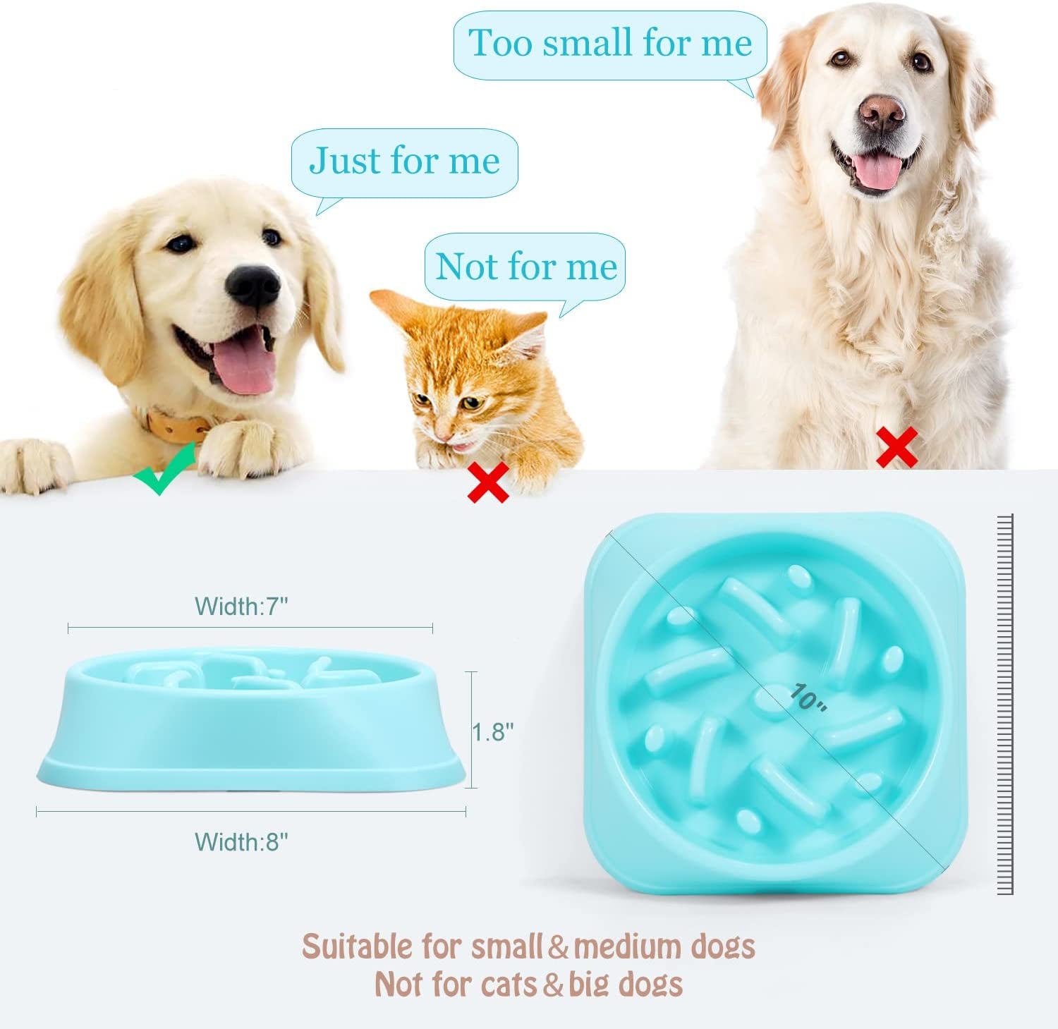 Eco-Friendly Slow Feed Dog Bowl - Non-Toxic Design to Prevent Choking and Bloat