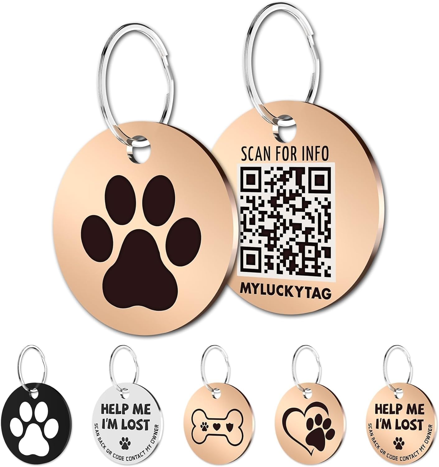 Stainless Steel QR Code Pet ID 