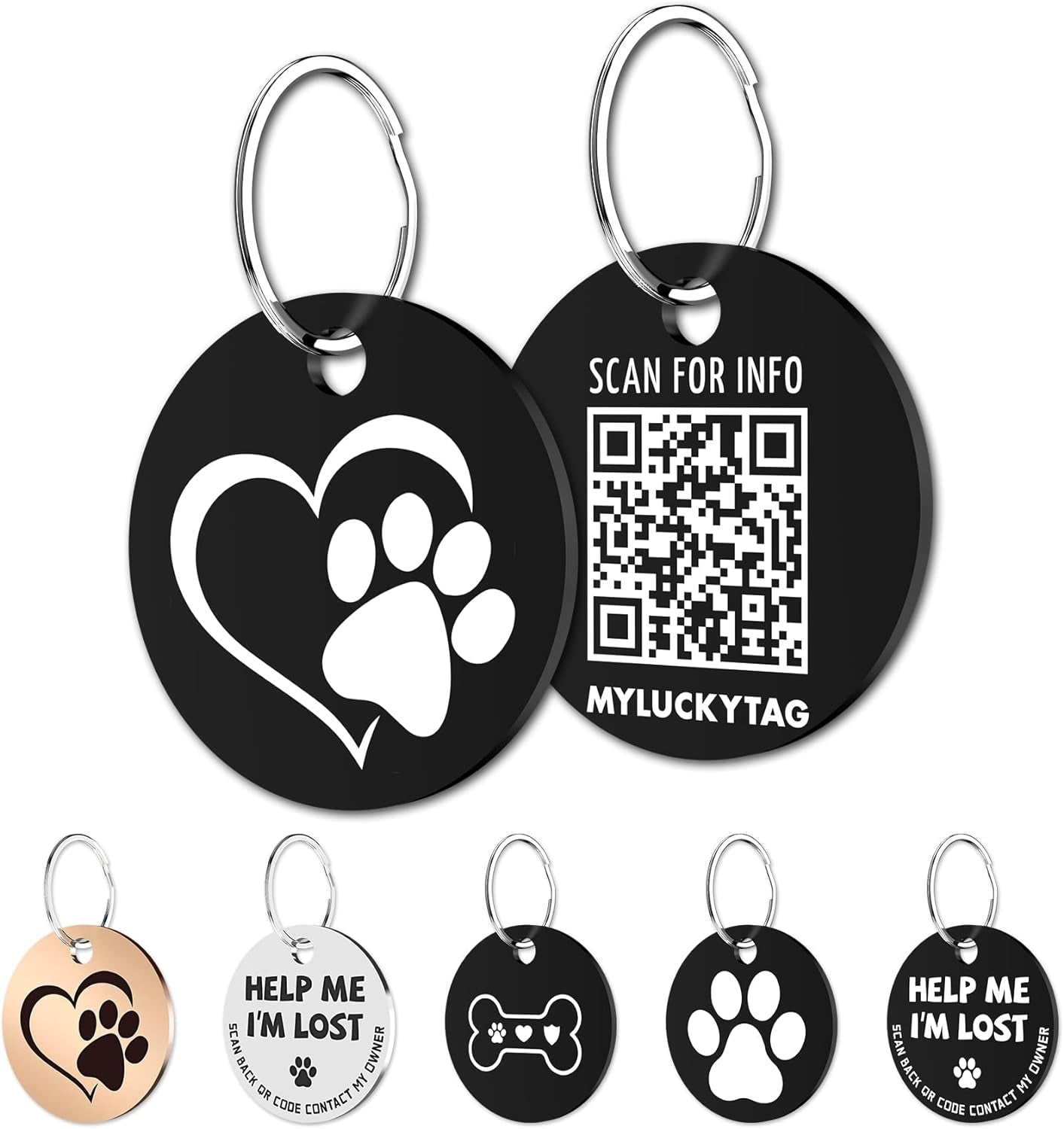 Stainless Steel QR Code Pet ID 