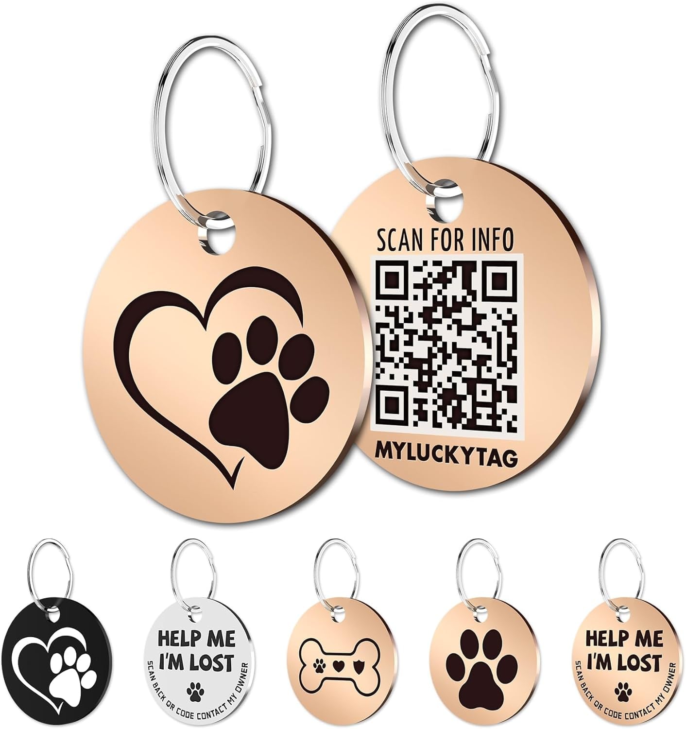 Stainless Steel QR Code Pet ID 